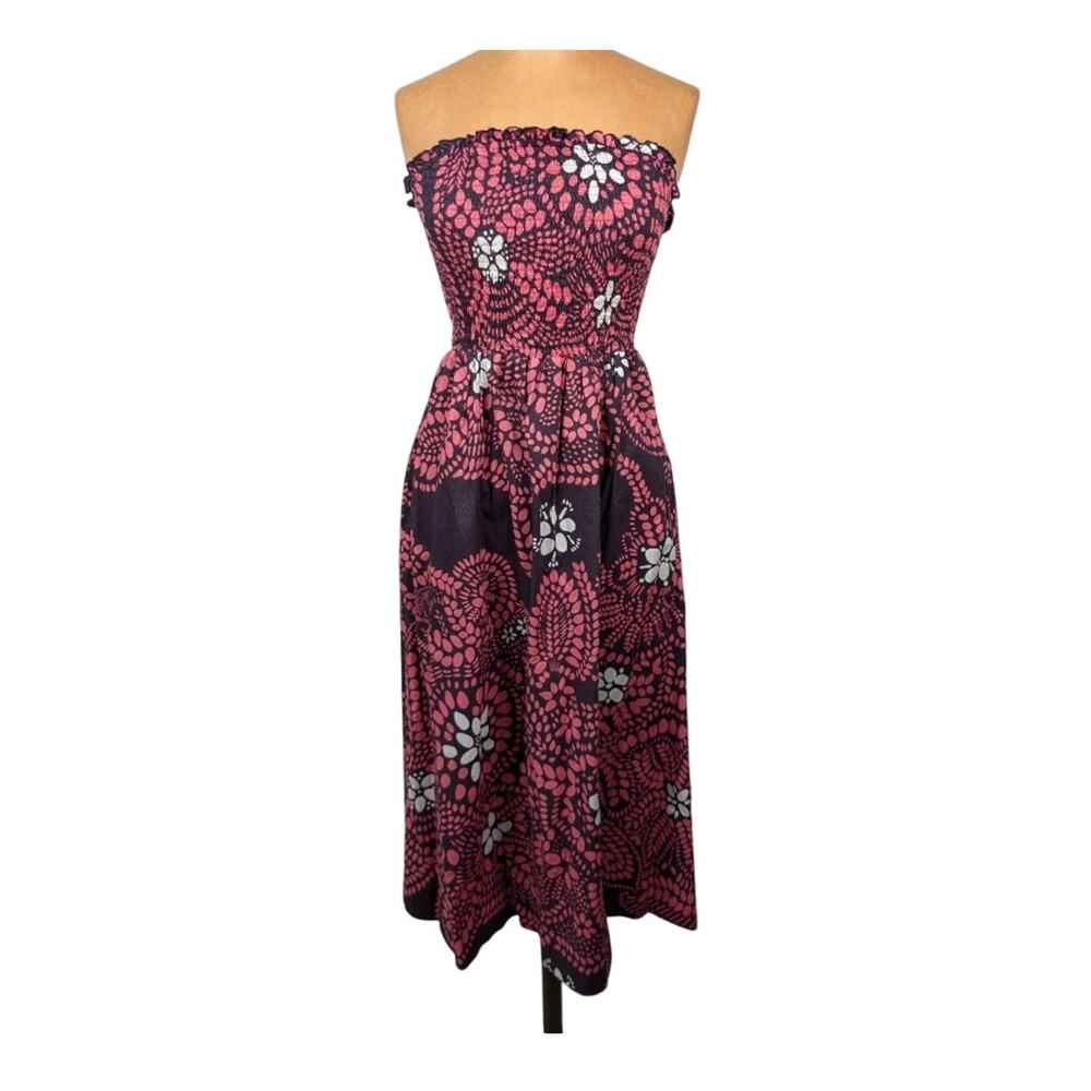 Marimekko Dress for Anthropologie Smocked Geometric Floral Cotton Size‎ 4